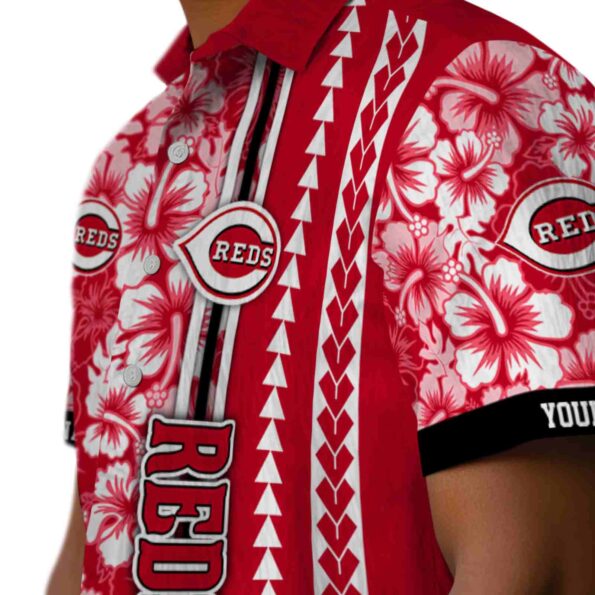 custom cincinnati reds hibiscus arrows red white hawaiian shirt trendy