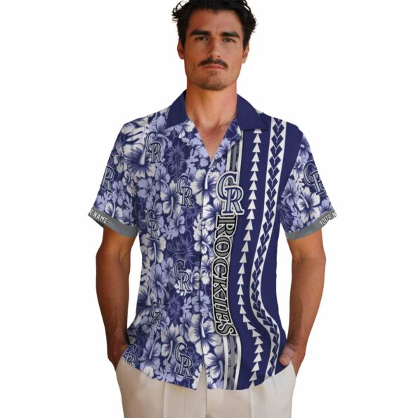 custom-colorado-rockies-hibiscus-arrows-blue-white-hawaiian-shirt-fashion-forward custom colorado rockies hibiscus arrows blue white hawaiian shirt fashion forward