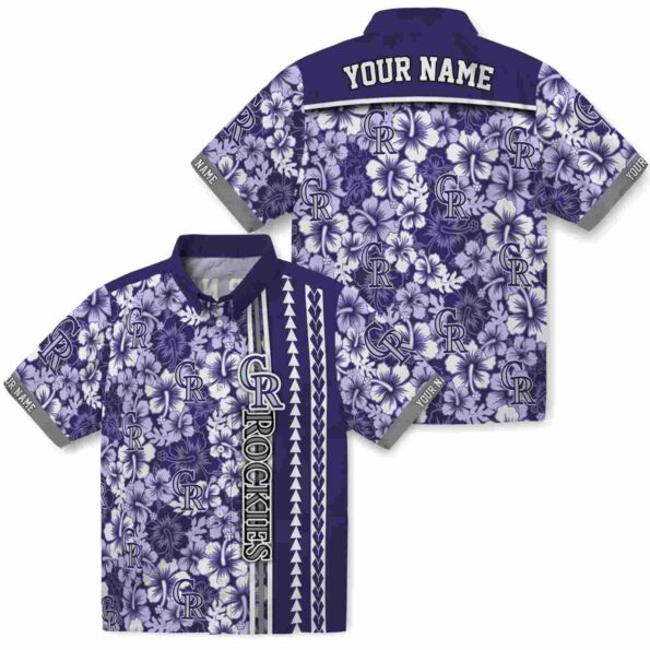 custom-colorado-rockies-hibiscus-arrows-blue-white-hawaiian-shirt-high-quality custom colorado rockies hibiscus arrows blue white hawaiian shirt high quality