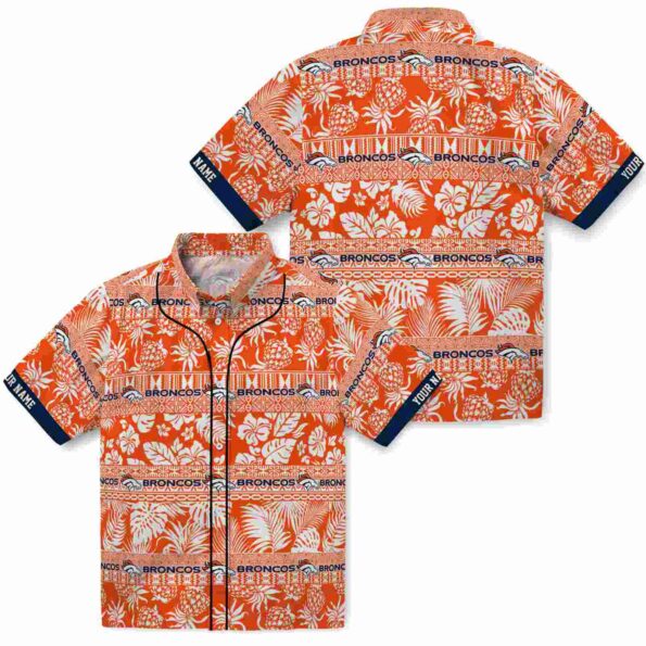 custom denver broncos tribal stripes orange white hawaiian shirt high quality