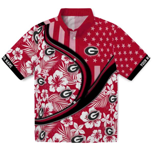 custom-georgia-bulldogs-floral-wave-red-white-hawaiian-shirt-best-selling custom georgia bulldogs floral wave red white hawaiian shirt best selling