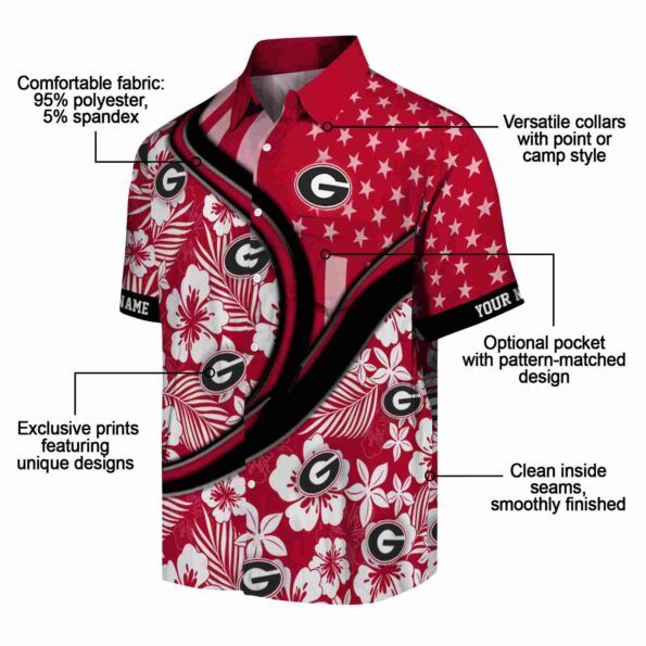 custom-georgia-bulldogs-floral-wave-red-white-hawaiian-shirt-new-arrival custom georgia bulldogs floral wave red white hawaiian shirt new arrival