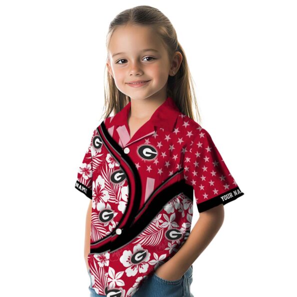 custom-georgia-bulldogs-floral-wave-red-white-hawaiian-shirt-premium-grade custom georgia bulldogs floral wave red white hawaiian shirt premium grade