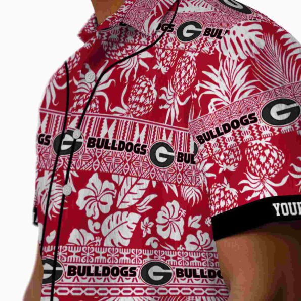 custom-georgia-bulldogs-tribal-stripes-red-white-hawaiian-shirt-trendy custom georgia bulldogs tribal stripes red white hawaiian shirt trendy