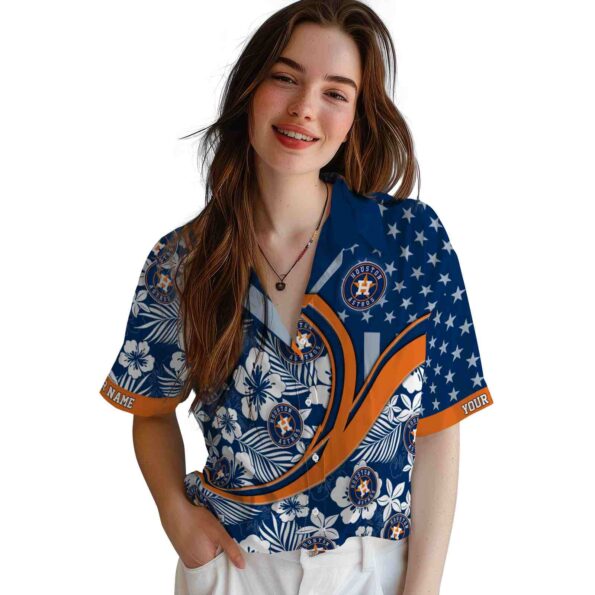 custom houston astros floral wave blue white hawaiian shirt latest model