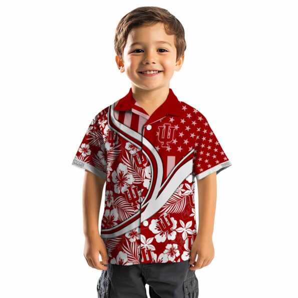 custom indiana hoosiers floral wave red white hawaiian shirt top rated
