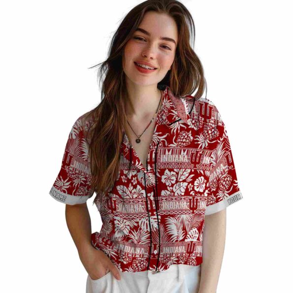 custom indiana hoosiers tribal stripes red white hawaiian shirt latest model