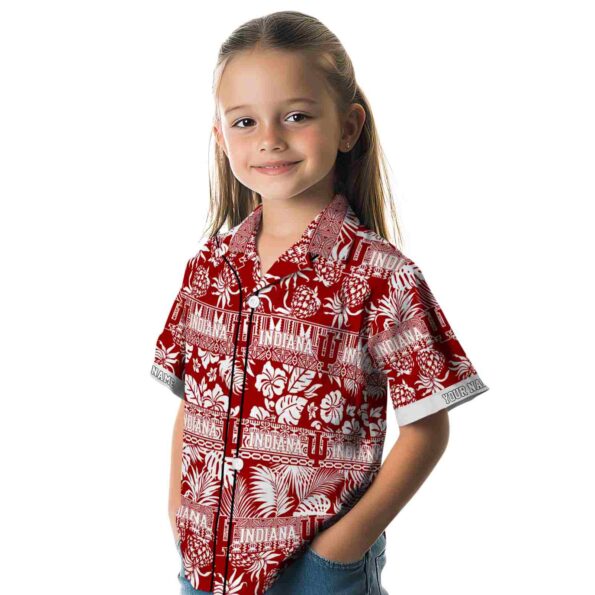 custom indiana hoosiers tribal stripes red white hawaiian shirt premium grade