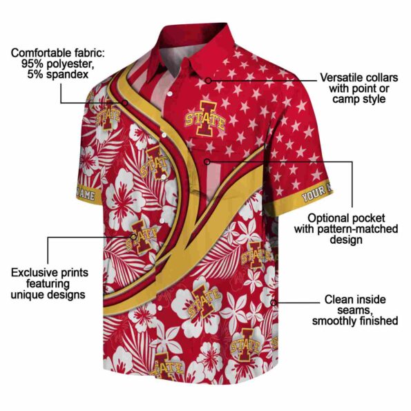 custom iowa state cyclones floral wave red white hawaiian shirt new arrival