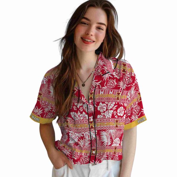 custom iowa state cyclones tribal stripes red white hawaiian shirt latest model