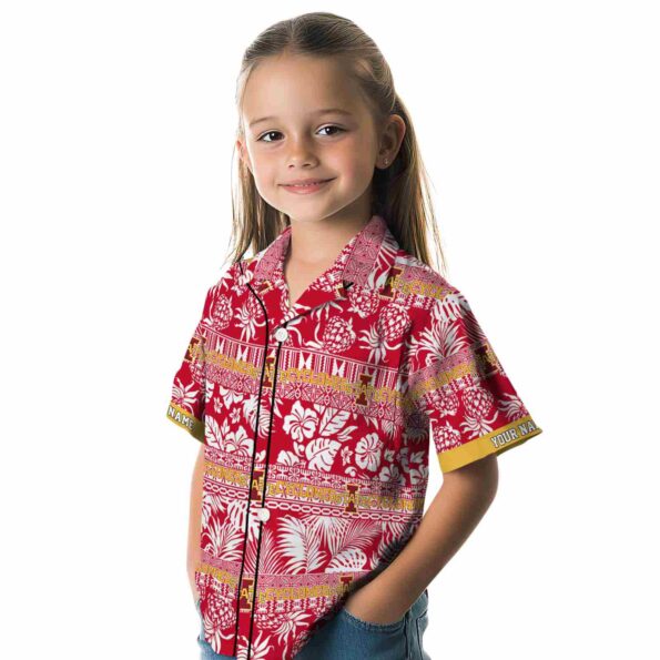 custom iowa state cyclones tribal stripes red white hawaiian shirt premium grade