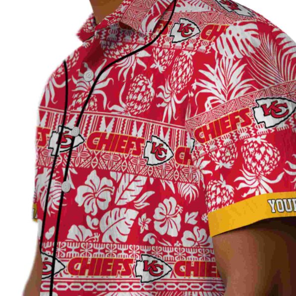 custom kansas city chiefs tribal stripes red white hawaiian shirt trendy