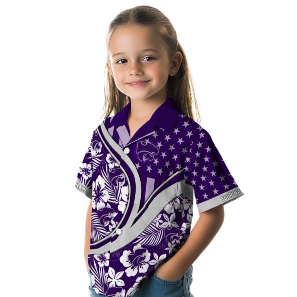 custom kansas state wildcats floral wave purple white hawaiian shirt premium grade