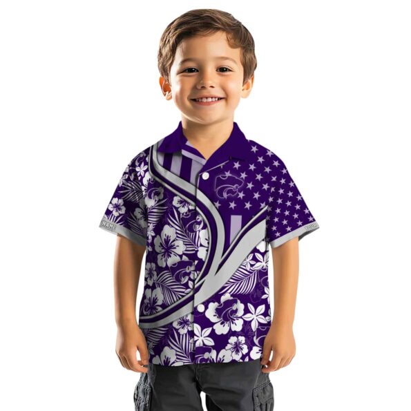 custom kansas state wildcats floral wave purple white hawaiian shirt top rated