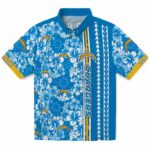 Los Angeles Chargers Hawaiian Shirt - Custom Hibiscus Arrows Blue White 1 custom-los-angeles-chargers-hibiscus-arrows-blue-white-hawaiian-shirt-best-selling