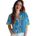 custom-los-angeles-chargers-hibiscus-arrows-blue-white-hawaiian-shirt-best-selling