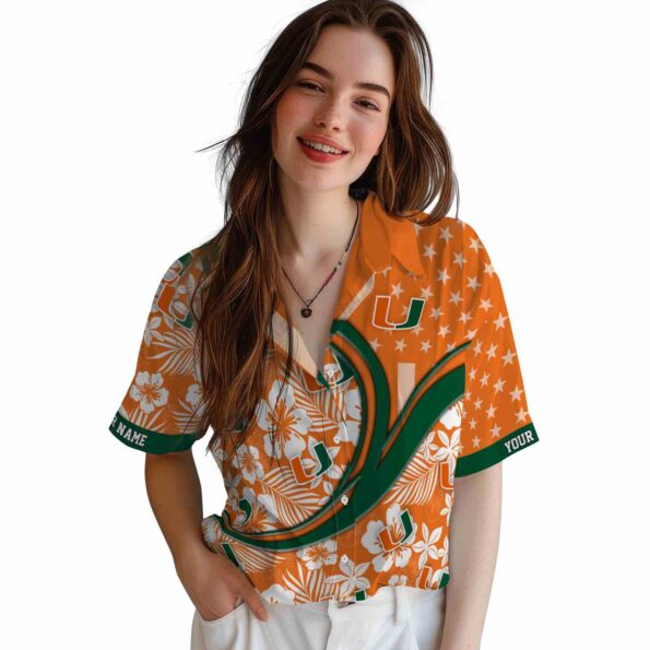 custom-miami-hurricanes-floral-wave-orange-white-hawaiian-shirt-latest-model custom miami hurricanes floral wave orange white hawaiian shirt latest model