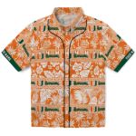 Miami Hurricanes Hawaiian Shirt - Custom Tribal Stripes Orange White 1 custom-miami-hurricanes-tribal-stripes-orange-white-hawaiian-shirt-best-selling