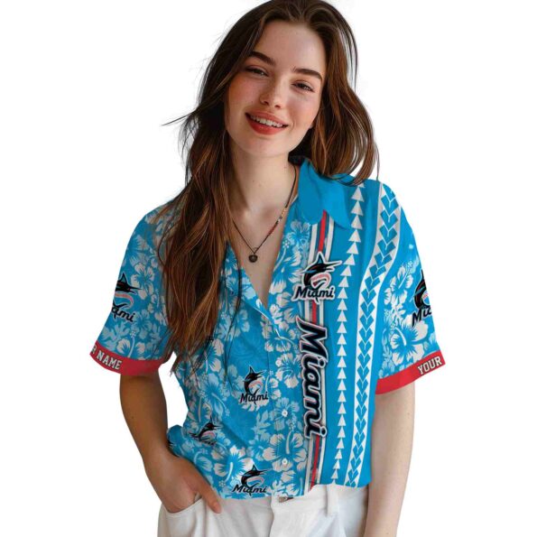 custom-miami-marlins-hibiscus-arrows-blue-white-hawaiian-shirt-latest-model custom miami marlins hibiscus arrows blue white hawaiian shirt latest model