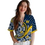 custom-michigan-wolverines-floral-wave-blue-white-hawaiian-shirt-best-selling