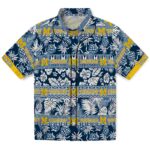 Michigan Wolverines Hawaiian Shirt - Custom Tribal Stripes Blue White 1 custom-michigan-wolverines-tribal-stripes-blue-white-hawaiian-shirt-best-selling
