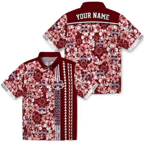 custom-mississippi-state-bulldogs-hibiscus-arrows-maroon-white-hawaiian-shirt-high-quality custom mississippi state bulldogs hibiscus arrows maroon white hawaiian shirt high quality