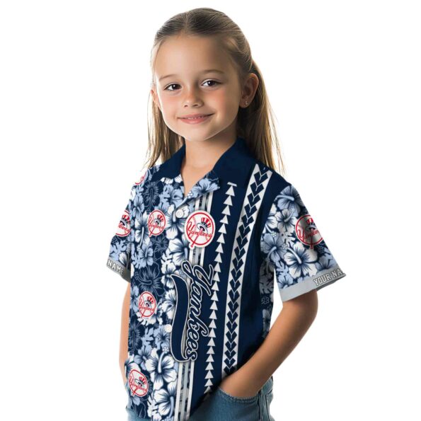 custom new york yankees hibiscus arrows navy white hawaiian shirt premium grade