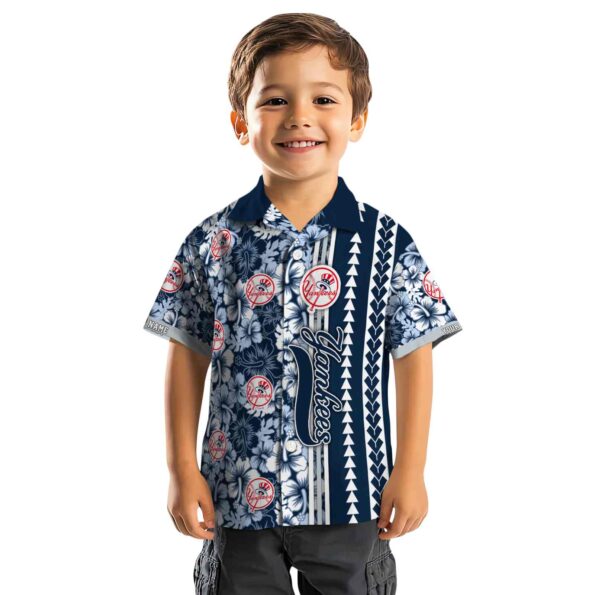 custom new york yankees hibiscus arrows navy white hawaiian shirt top rated
