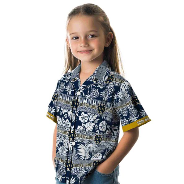 custom-notre-dame-fighting-irish-tribal-stripes-navy-white-hawaiian-shirt-premium-grade custom notre dame fighting irish tribal stripes navy white hawaiian shirt premium grade