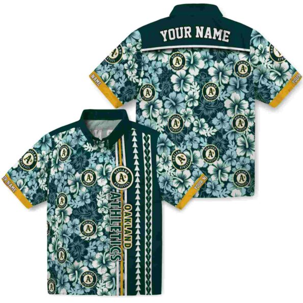 custom-oakland-athletics-hibiscus-arrows-green-white-hawaiian-shirt-high-quality custom oakland athletics hibiscus arrows green white hawaiian shirt high quality