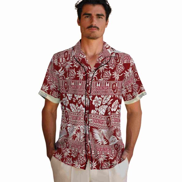 custom-oklahoma-sooners-tribal-stripes-crimson-white-hawaiian-shirt-fashion-forward custom oklahoma sooners tribal stripes crimson white hawaiian shirt fashion forward