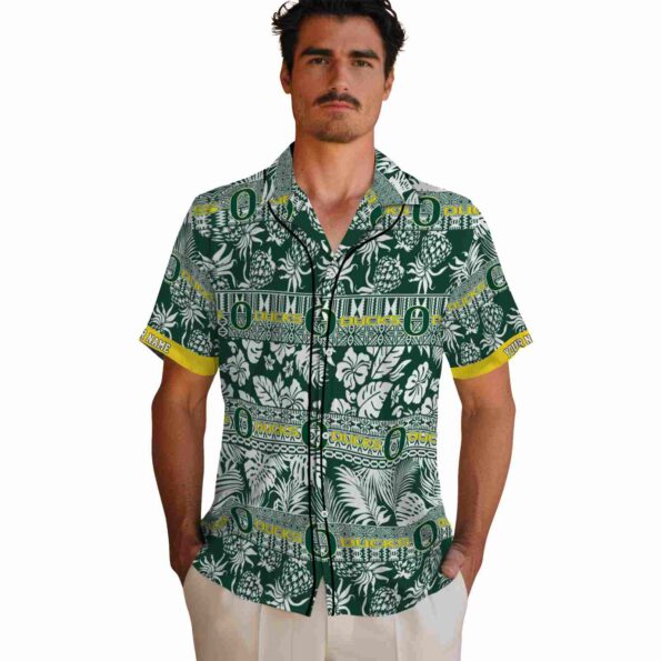 custom-oregon-ducks-tribal-stripes-green-white-hawaiian-shirt-fashion-forward custom oregon ducks tribal stripes green white hawaiian shirt fashion forward