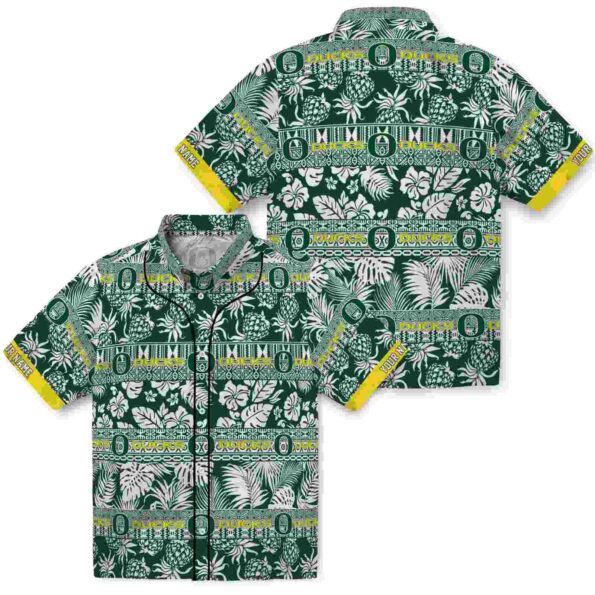 custom-oregon-ducks-tribal-stripes-green-white-hawaiian-shirt-high-quality custom oregon ducks tribal stripes green white hawaiian shirt high quality