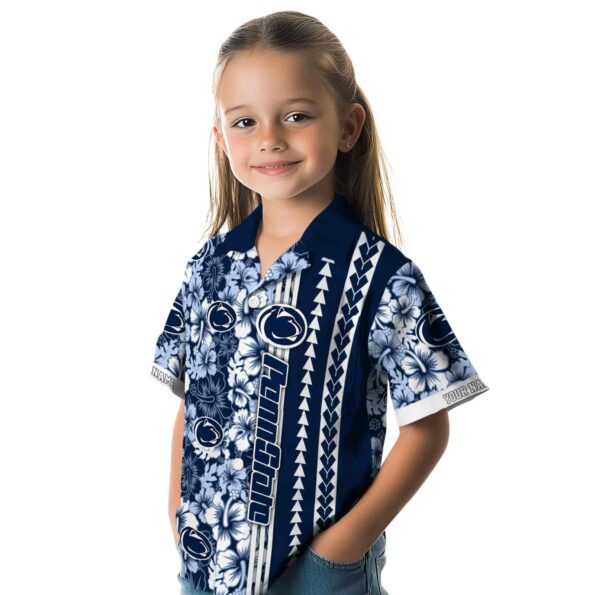 custom-penn-state-nittany-lions-hibiscus-arrows-blue-white-hawaiian-shirt-premium-grade custom penn state nittany lions hibiscus arrows blue white hawaiian shirt premium grade