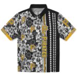 Pittsburgh Pirates Hawaiian Shirt - Custom Hibiscus Arrows Black White 1 custom-pittsburgh-pirates-hibiscus-arrows-black-white-hawaiian-shirt-best-selling
