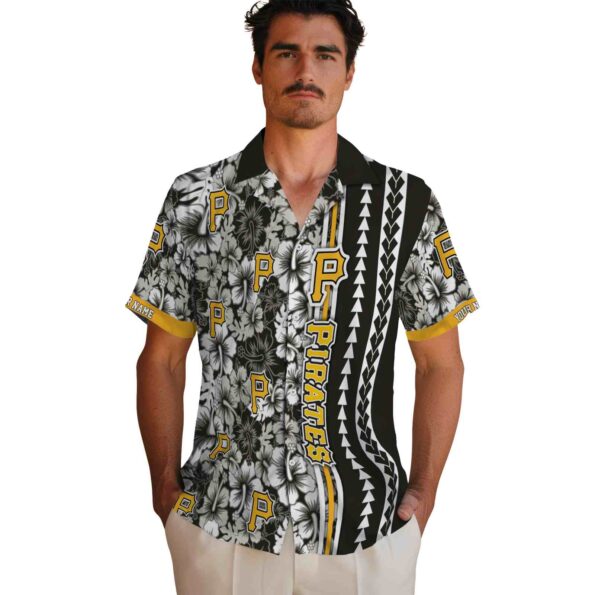 custom-pittsburgh-pirates-hibiscus-arrows-black-white-hawaiian-shirt-fashion-forward custom pittsburgh pirates hibiscus arrows black white hawaiian shirt fashion forward