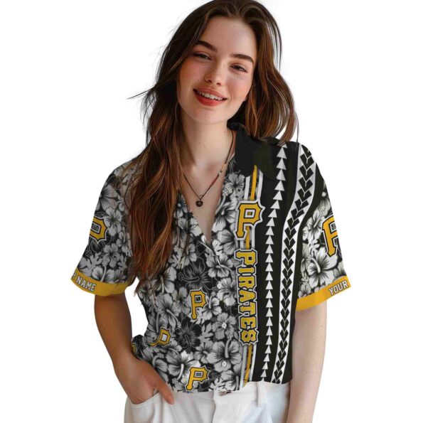 custom-pittsburgh-pirates-hibiscus-arrows-black-white-hawaiian-shirt-latest-model custom pittsburgh pirates hibiscus arrows black white hawaiian shirt latest model