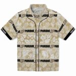 Purdue Boilermakers Hawaiian Shirt - Custom Tribal Stripes Gold White 1 custom-purdue-boilermakers-tribal-stripes-gold-white-hawaiian-shirt-best-selling