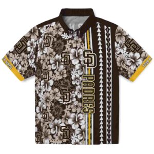 Custom San Diego Padres Hibiscus Arrows Brown White Clog