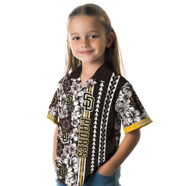 custom san diego padres hibiscus arrows brown white hawaiian shirt premium grade