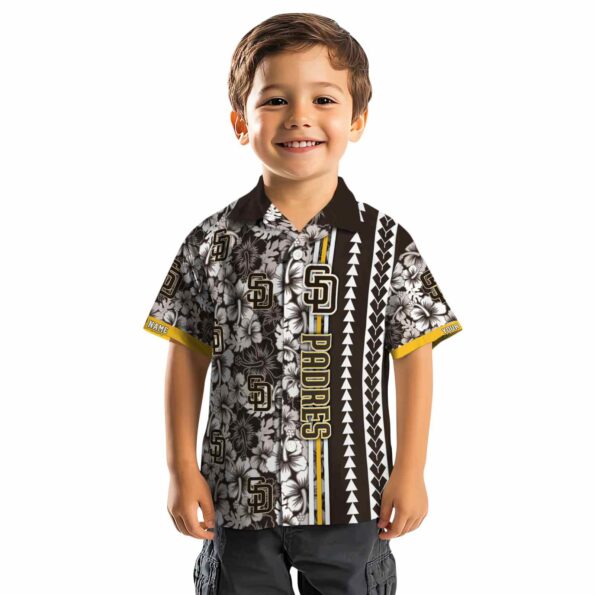 custom san diego padres hibiscus arrows brown white hawaiian shirt top rated