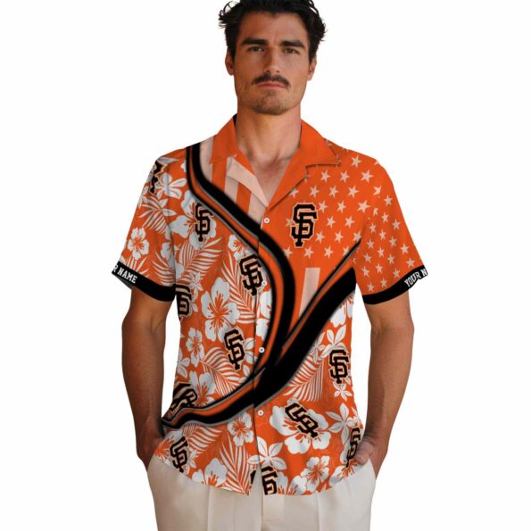 custom san francisco giants floral wave orange white hawaiian shirt fashion forward