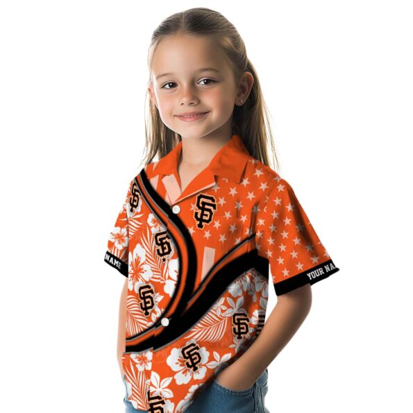 custom san francisco giants floral wave orange white hawaiian shirt premium grade