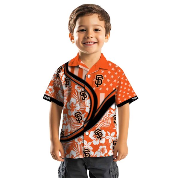 custom san francisco giants floral wave orange white hawaiian shirt top rated