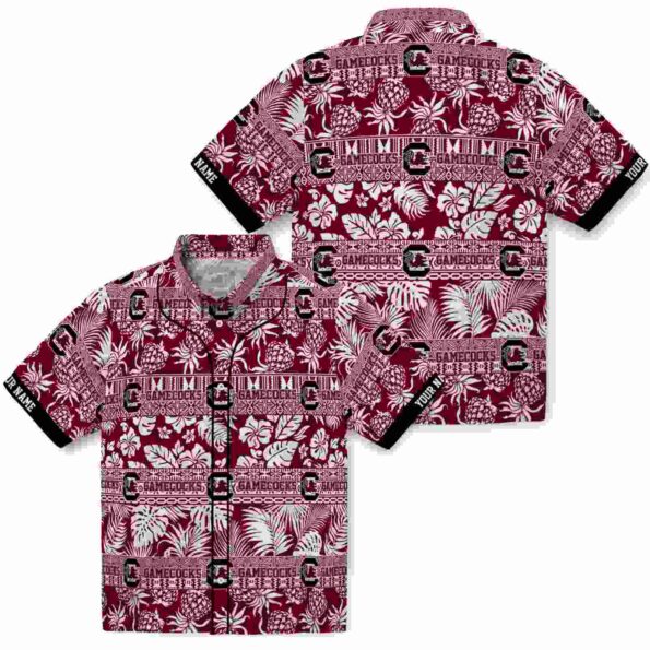 custom-south-carolina-gamecocks-tribal-stripes-garnet-white-hawaiian-shirt-high-quality custom south carolina gamecocks tribal stripes garnet white hawaiian shirt high quality