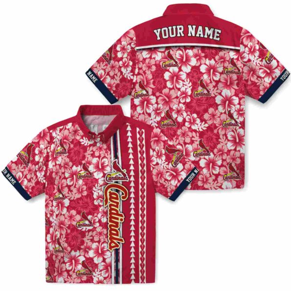 custom st louis cardinals hibiscus arrows red white hawaiian shirt high quality