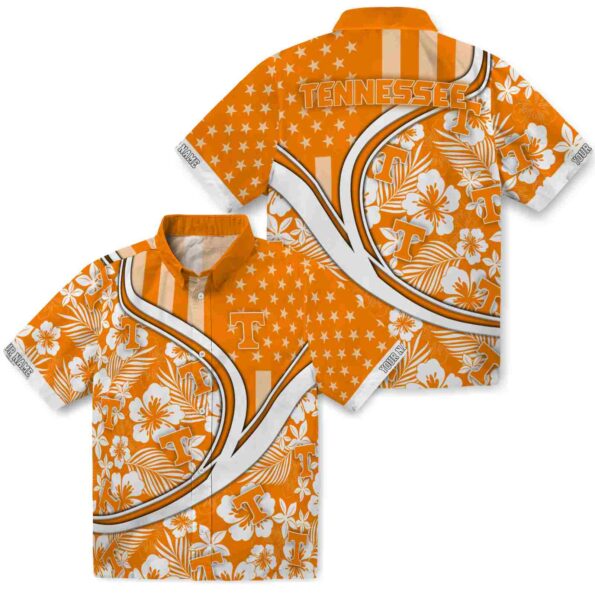custom-tennessee-volunteers-floral-wave-orange-white-hawaiian-shirt-high-quality custom tennessee volunteers floral wave orange white hawaiian shirt high quality