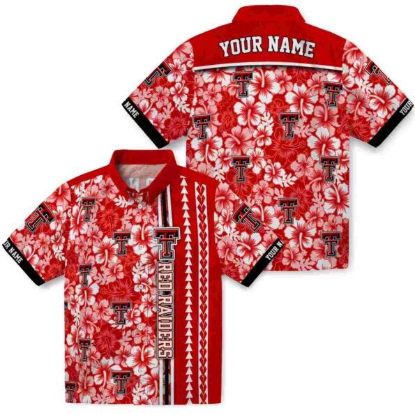custom-texas-tech-red-raiders-hibiscus-arrows-red-white-hawaiian-shirt-high-quality custom texas tech red raiders hibiscus arrows red white hawaiian shirt high quality