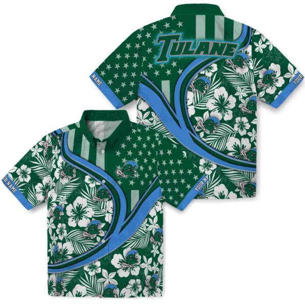 custom-tulane-green-wave-floral-wave-green-white-hawaiian-shirt-high-quality custom tulane green wave floral wave green white hawaiian shirt high quality
