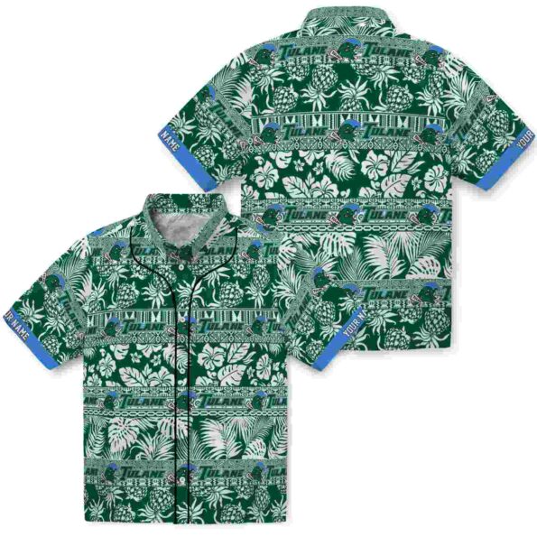 custom-tulane-green-wave-tribal-stripes-green-white-hawaiian-shirt-high-quality custom tulane green wave tribal stripes green white hawaiian shirt high quality